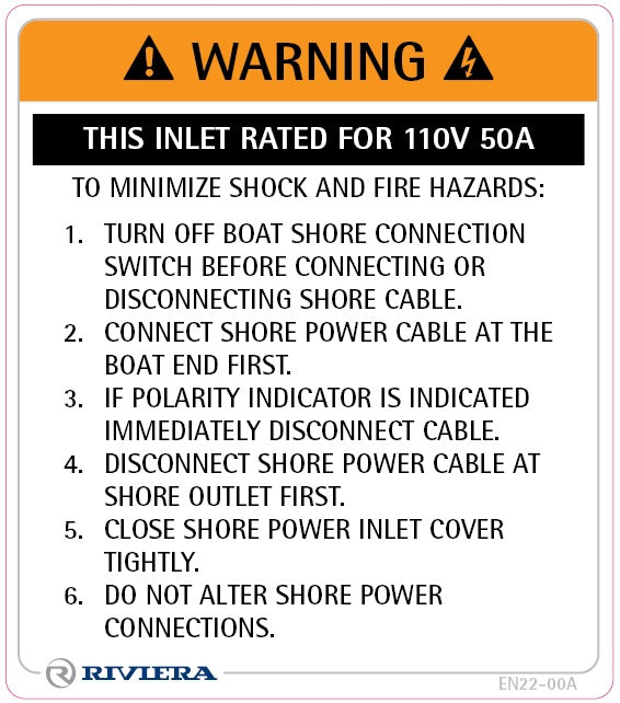 Label Safety Outlet 110 50ATO 22-00A