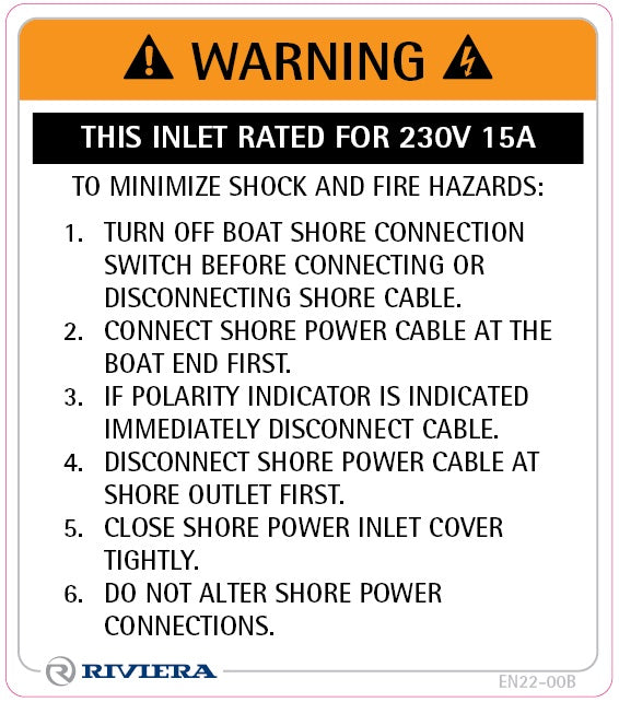 Label Safety Outlet For 230V 15ATO 22-00B