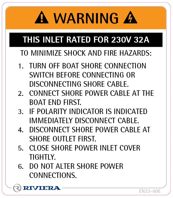 Label Safety Outlet 230V 32ATO 22-00E