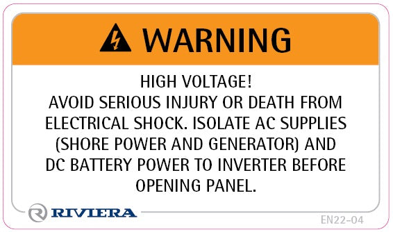 Label Safety High Voltage! Avoid Injury 22-04