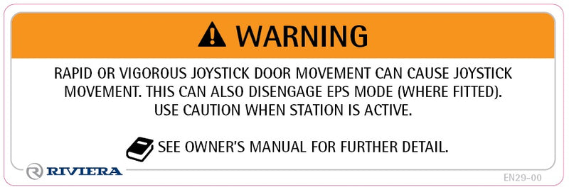 Label Safety Rapid or Vigorous Joystick 29-00