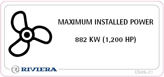 Label Max Installed Power 882 kW 1200HP 49-21