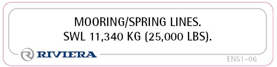 Label Mooring Lines SWL 11,340KG 51-06