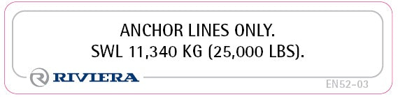 Label Anchor Lines Only SWL 11,340kg 52-03