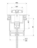 Waste Basin Pop Up Plug 40Mm w/Overflow
