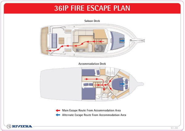 Label Safety Fire Escape Plan 36IP 61-00