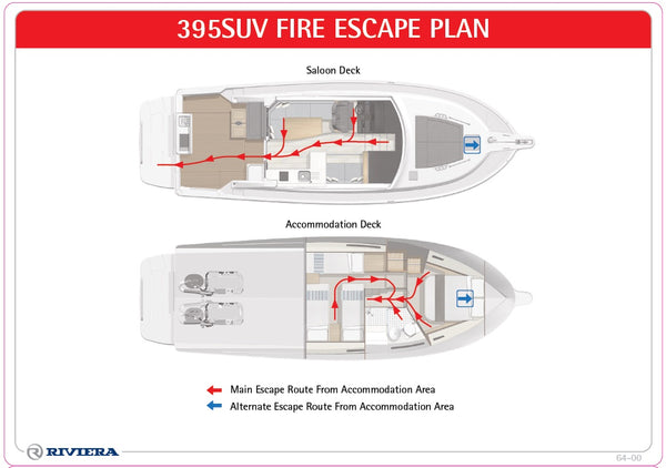 Label Safety Fire Escape Plan 395SUV 64-00