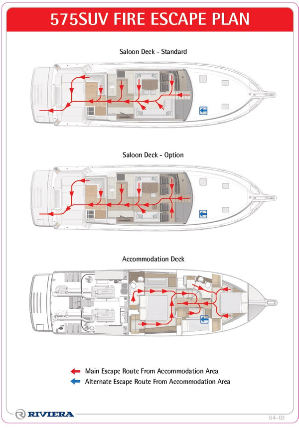 Label Safety Fire Escape Plan 575SUV 64-03