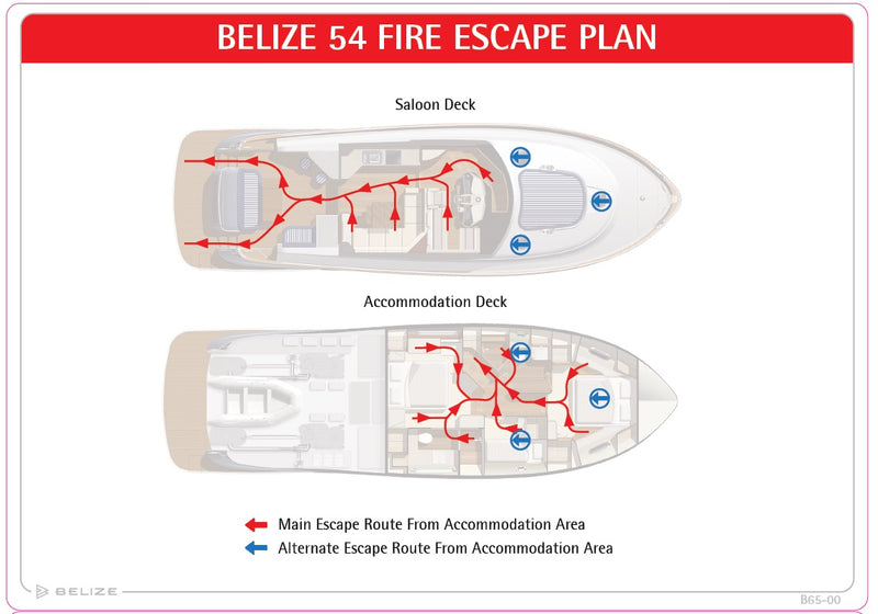 Label Safety Fire Escape Plan Belize 54 65-00