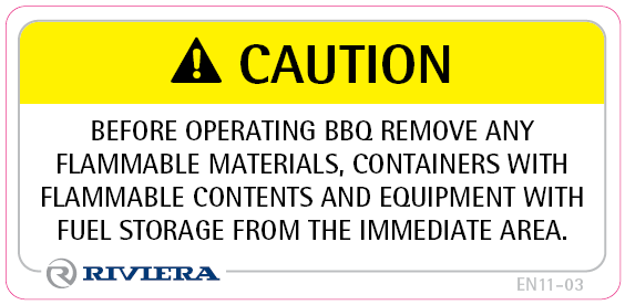 Label Safety Before Operating BBQ 11-03