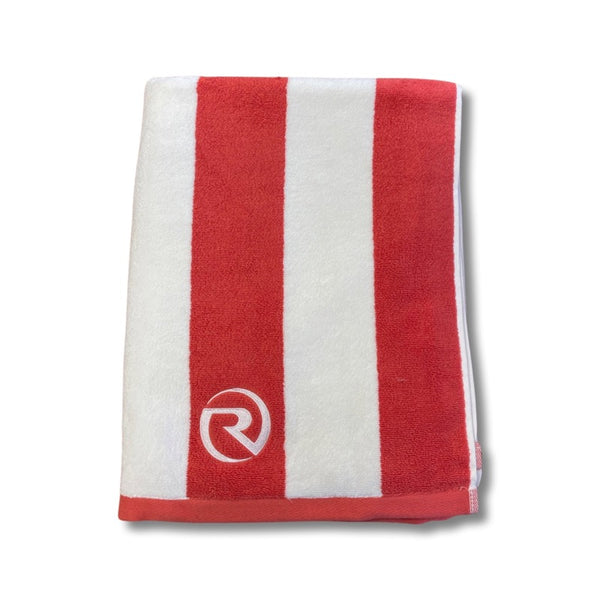 NEW Riviera Beach Towel - Coral/White Stripe