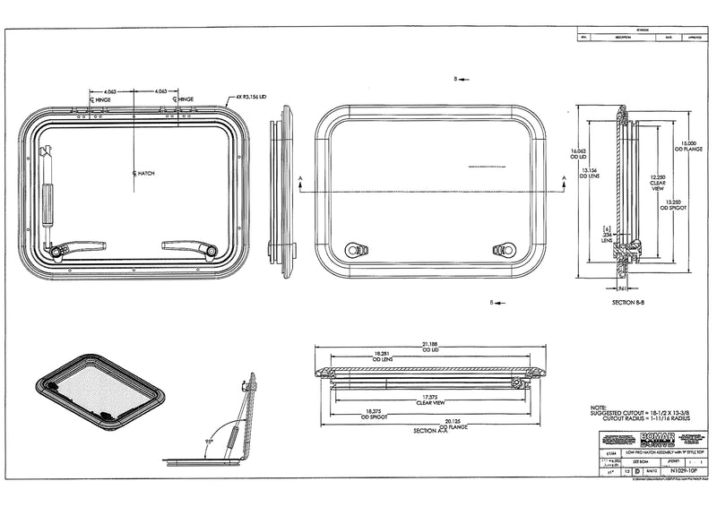 Hatch Deck White Perf 470 x 340mm