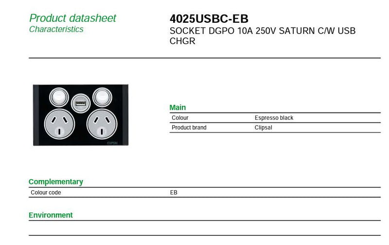 Gpo Dbl Saturn 230V Aus USB Espresso Blk