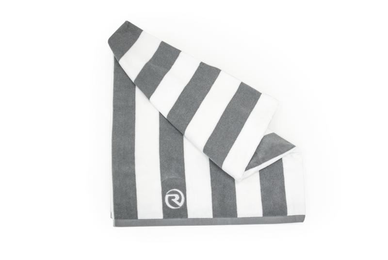 Riviera Beach Towel - Grey/ White