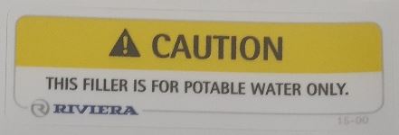 Label Safety Potable Water Only 15-00