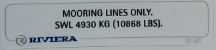 Label Safety Mooring Lines SWL 4930kg 51-01