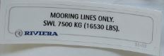 Label Safety Mooring Lines SWL 7500kg 51-03