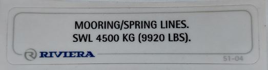 Label Safety Mooring/Spring Lines 51-04
