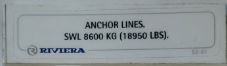 Label Safety Anchor Lines SWL 8600kg 52-01