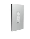 Cover Plate Clipsal Iconic Silver 2 Gang