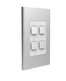 Cover Plate Clipsal Iconic Silver 4 Gang