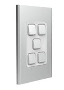 Cover Plate Clipsal Iconic Silver 5 Gang