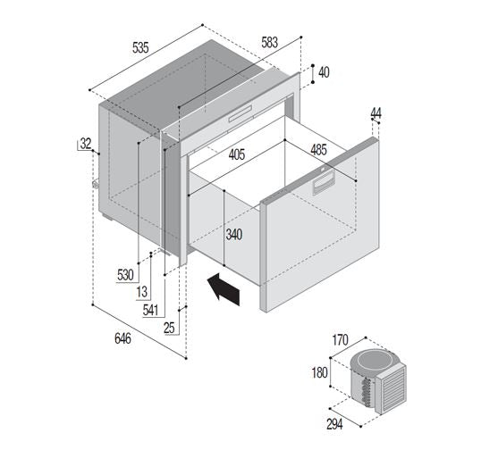 Freezer SS Single Draw Vitrifrigo 12-24v DW100