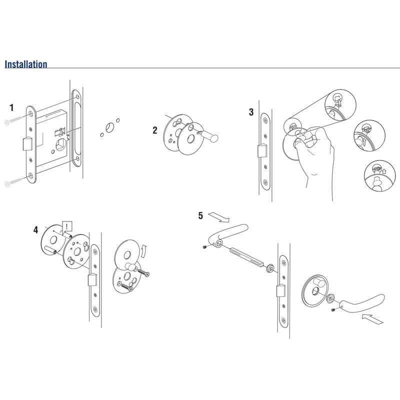 Chrome Non-locking Door Handle - Left Inward