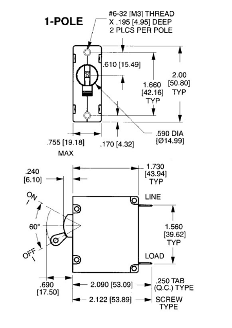 Circuit Breaker IEG Magnetic Single Pole 20A