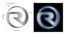 'R' Back Lit Logo Blue - Stainless Steel