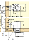 Handle Latch Push Square Chrome Lamp